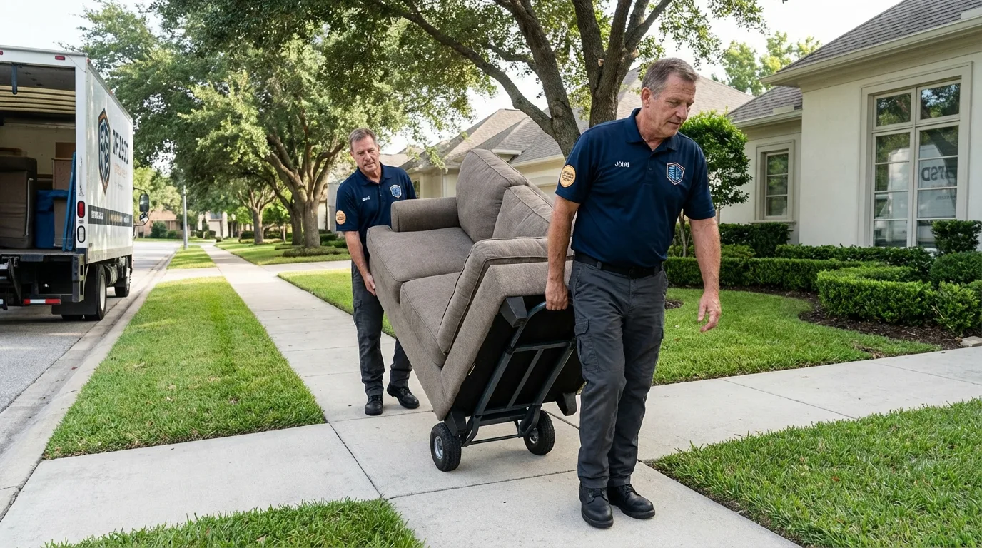 Local residential moving crew loading furniture in Walterboro, SC